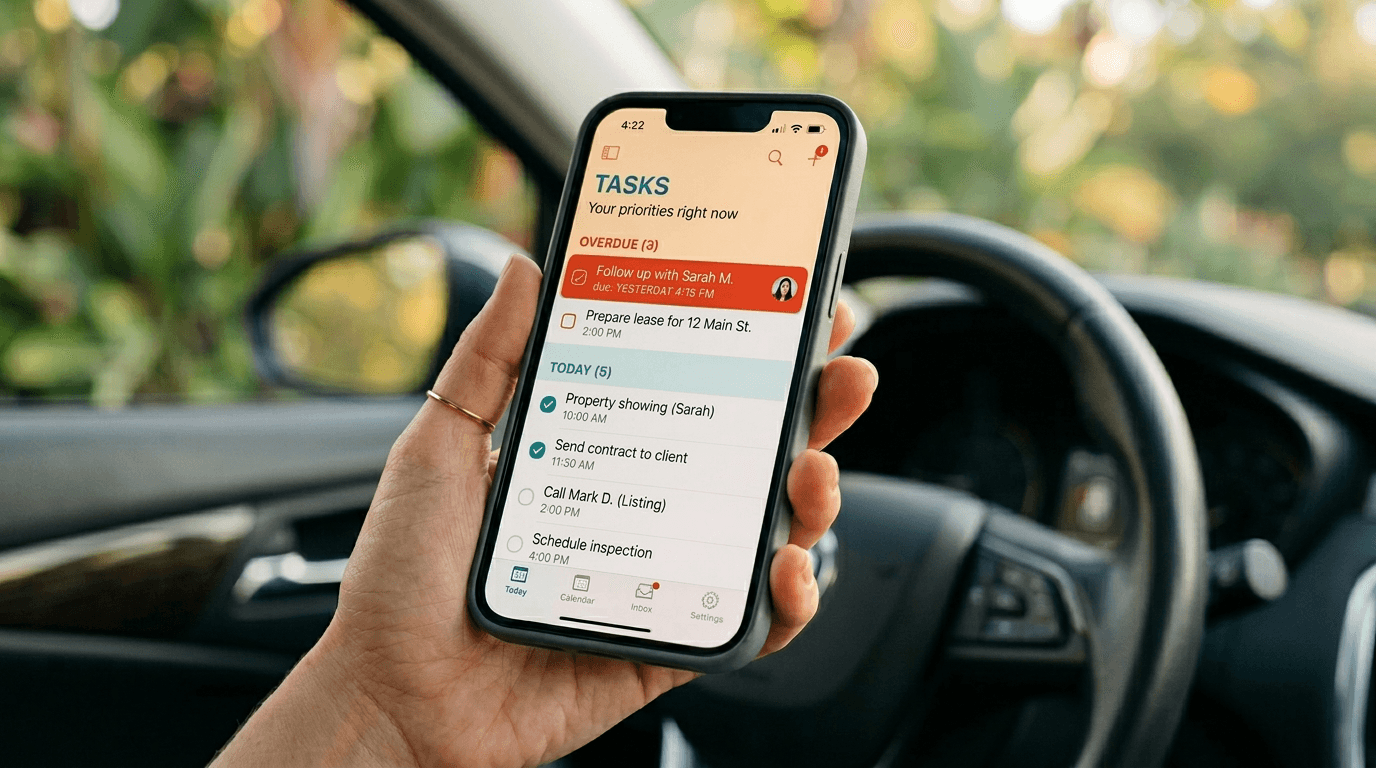 Zero List - your daily priorities in a car with greenery
